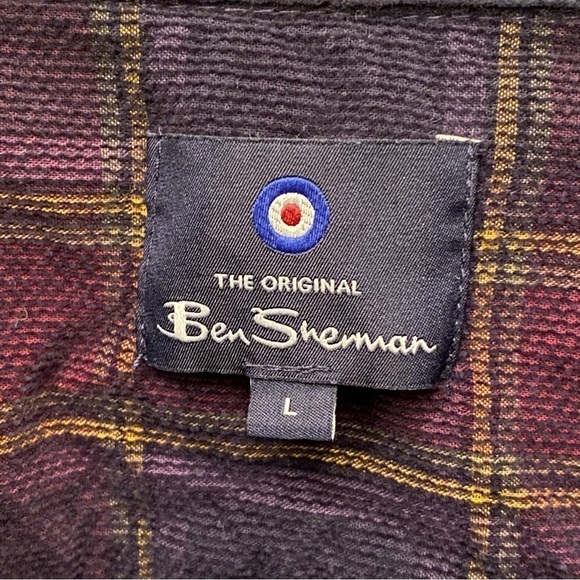 BEN SHERMAN Men Thin Corduroy Plaid Button Long Sleeve Top Size Large - Picture 4 of 6